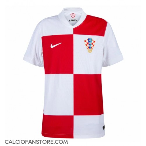Maglia Calcio Croazia Prima Divisa Europei 2024 Manica Corta